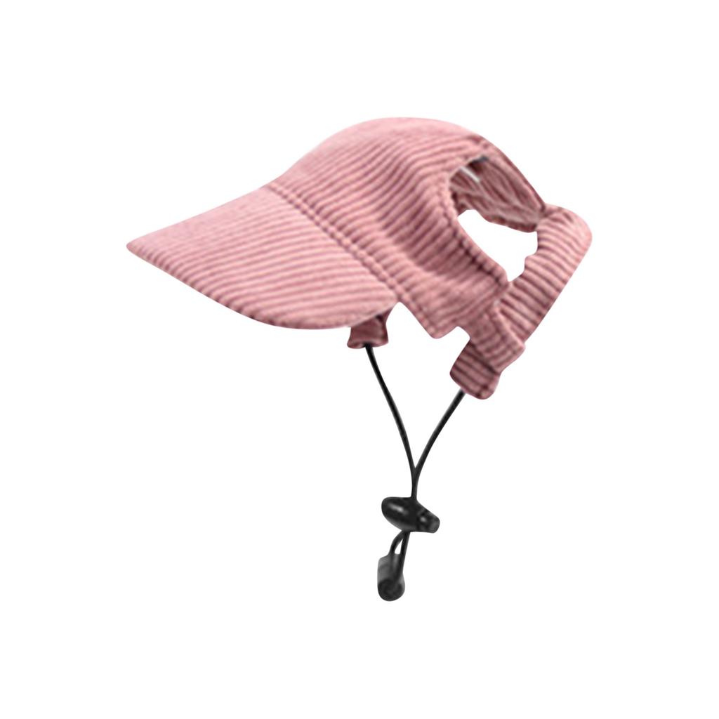 Personalized Custom Embroidery Pet -shedding Exposed Ears Adjustable Rope Buckle Corduroy Hat For All Seasons Universal Outdoor Small Dog Sun Hat