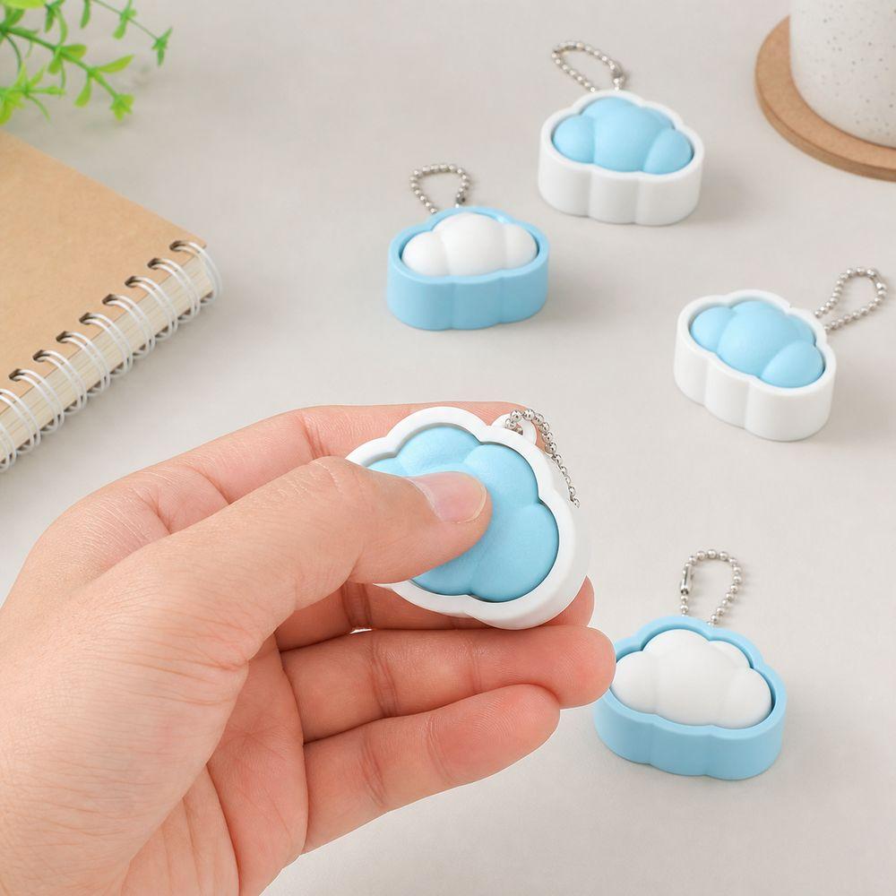 Lightweight Stress Reliever Toy Dual Color Fluffy Cloud Clicker Cloud Clicker Keychain Daily Carry