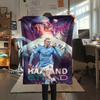 1Pc Erling Haaland Print Flannel Blanket High Quality Warm Comfortable Cover for All Seasons Perfect for Gifts Home Decor