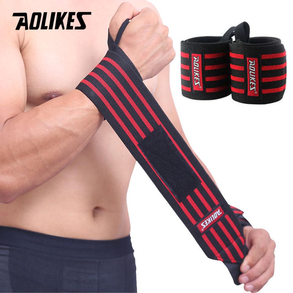 Aolikes 1 пара напульсников для поддержки запястья для тяжелой атлетики, тренировок в зале, брекеты для поддержки запястья, ремни, обмотки, кроссфит, пауэрлифтинг