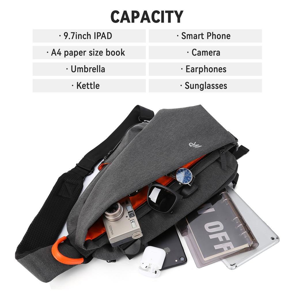 Сумка-слинг через плечо с защитой от кражи для мужчин и женщин, небольшой рюкзак на одно плечо, нагрудная сумка-рюкзак для пеших прогулок, велоспорта и путешествий