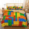 Colorful Toy Duvet Cover Funny Building Blocks Bedding Set With Pillowcases For Toddler Kids Teens Boys Girls Gift Bedroom Decor