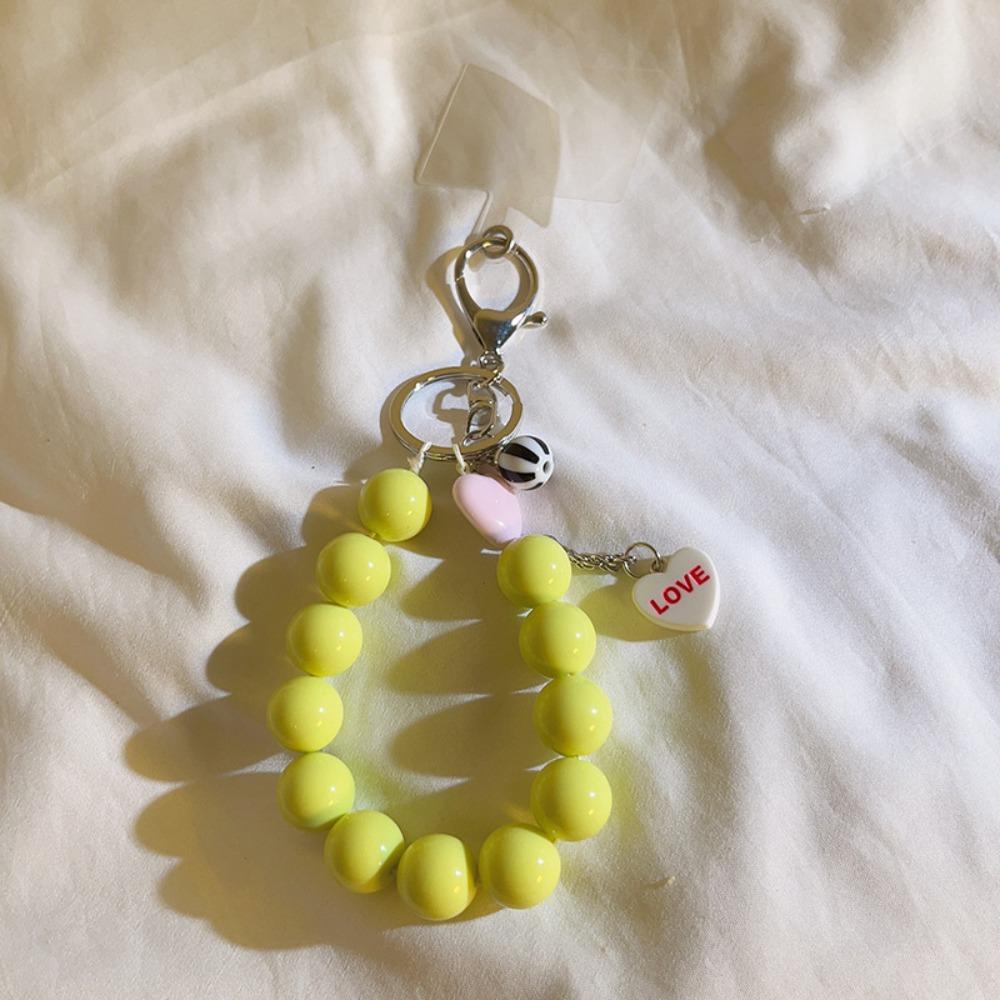 Симпатичный ремешок для телефона из бисера, красочный брелок для ключей, подвесные аксессуары для женщин