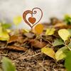 1Pc Iron Rust-Colored Heart-Shaped Garden Decoration Stake, Wedding Garden Decoration with Leaf Swirl Design, Suitable for Outdoor Decoration At Weddi