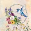 Hummingbird Wall Art Decor Silhouette Fashion Collection Round Metal Ornament for Hotel Courtyard