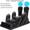 Charging Stand For Two Ps4/Psvr/Move Motion Controllers, 4-In-1 Charging Station Desk Station Charging Stand For Playstation Ps4 Psvr Vr Move