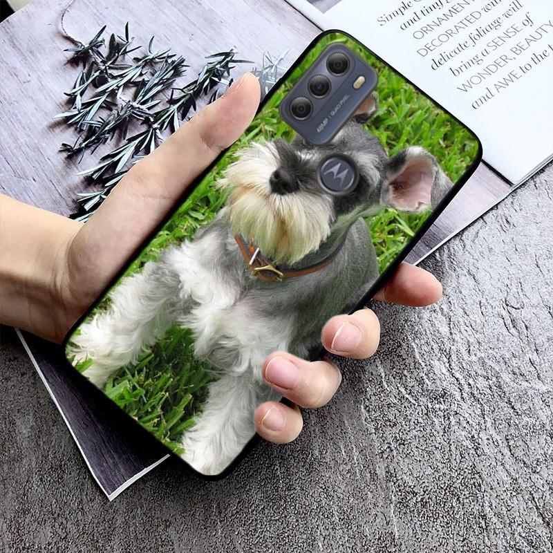 Чехол для телефона с изображением щенка шнауцера для Motorola Moto E32 E20 E40 G22 G52 G20 G30 G100 G60 G50 G10 GPure GStylus G9 One Action Macro