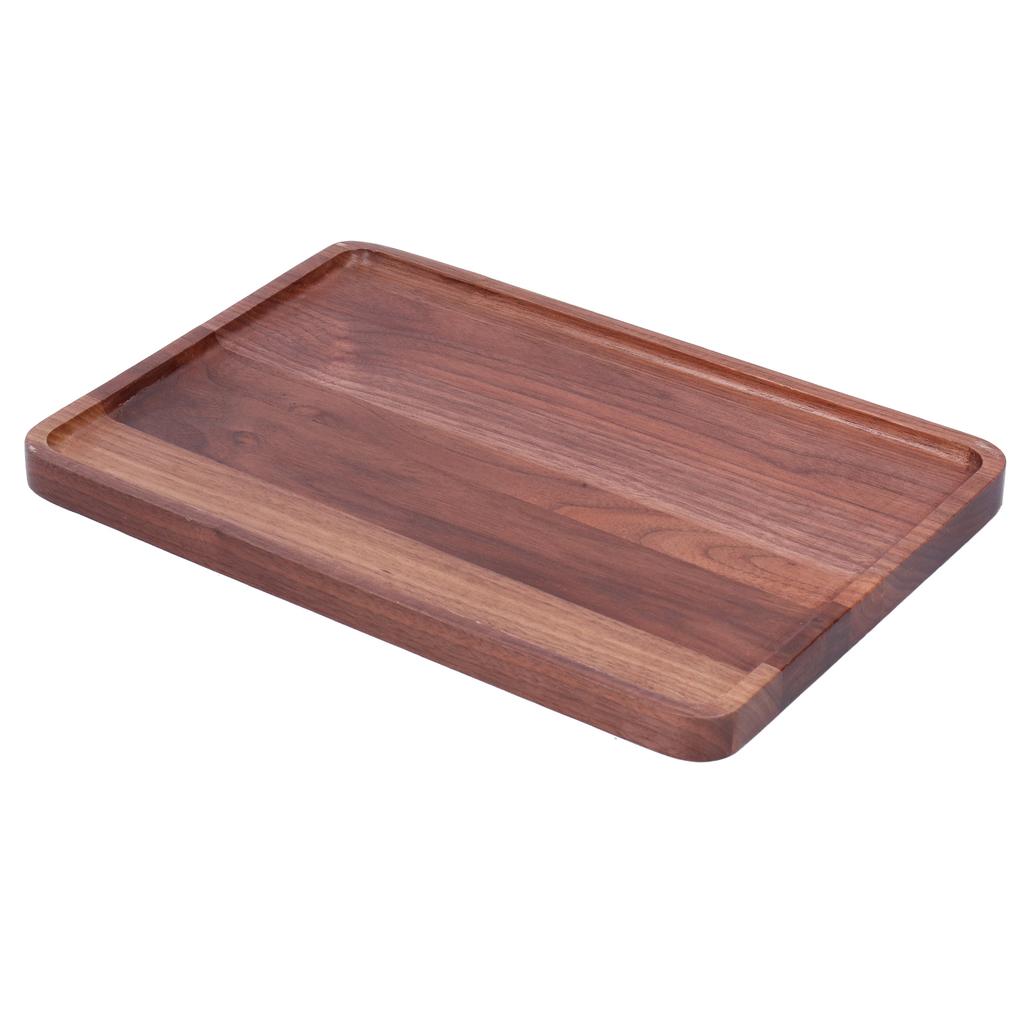 Подставка из грецкого ореха, квадратная декоративная тарелка для фруктов, десертная тарелка, поднос, деревянная тарелка для барбекю 34x23x2