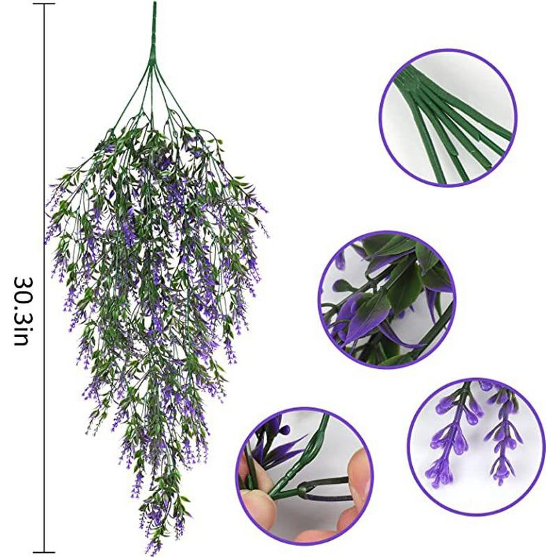 Artificial Ivy Flower Vine Garland Lavender Wall Hanging Home Garden Trailing Basket Plants
