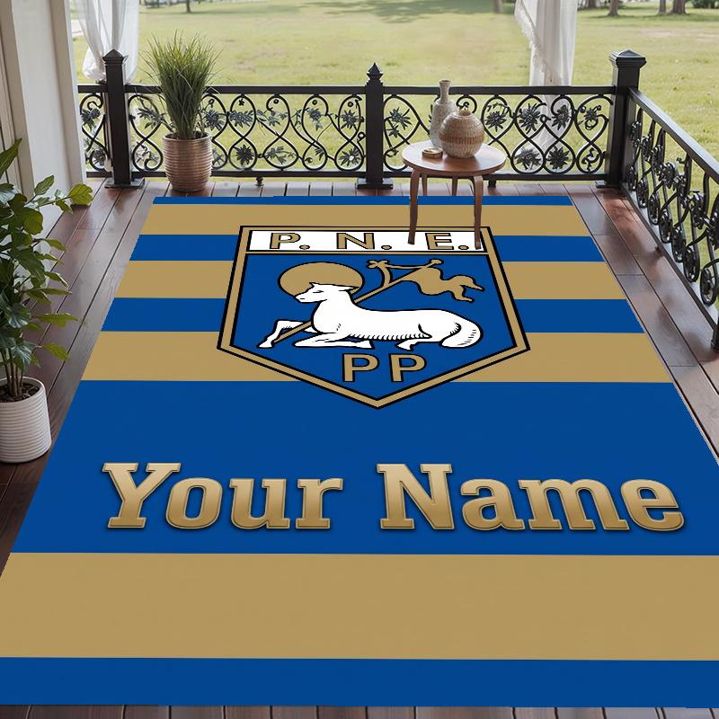 Custom Name Preston North End Crystal Velvet Floor Rug Personalized Text Soft Carpet Home Decor