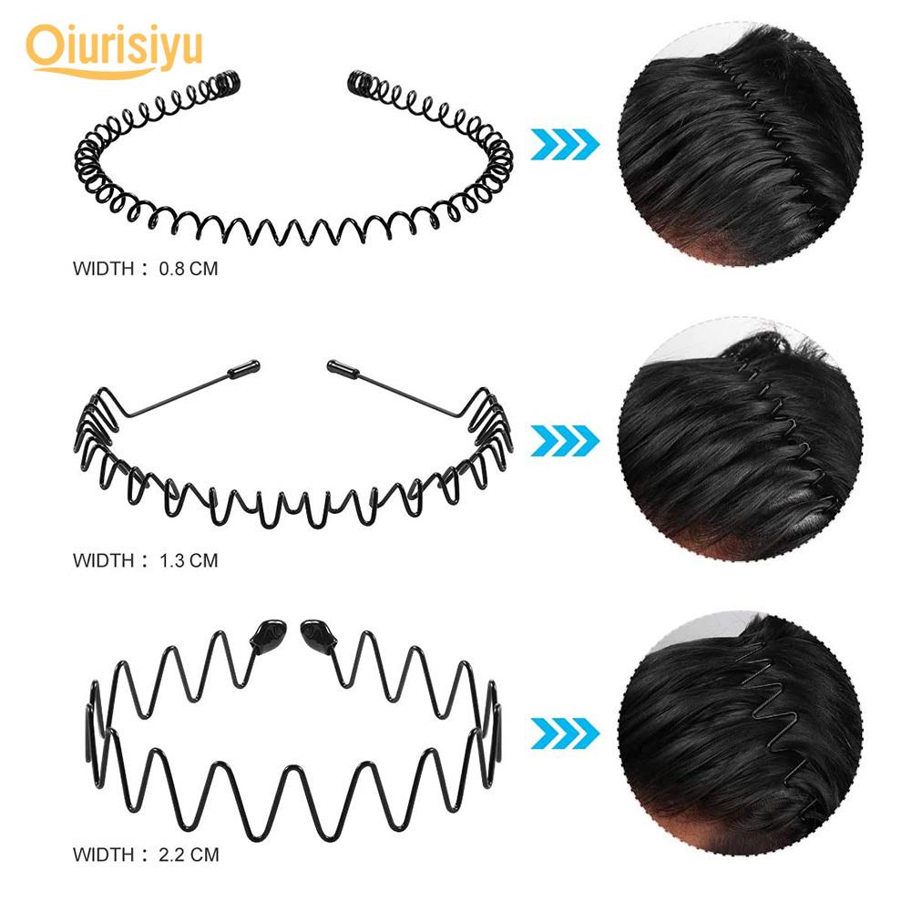 Мужская металлическая волнистая повязка на голову, заколки для волос, обруч для волос