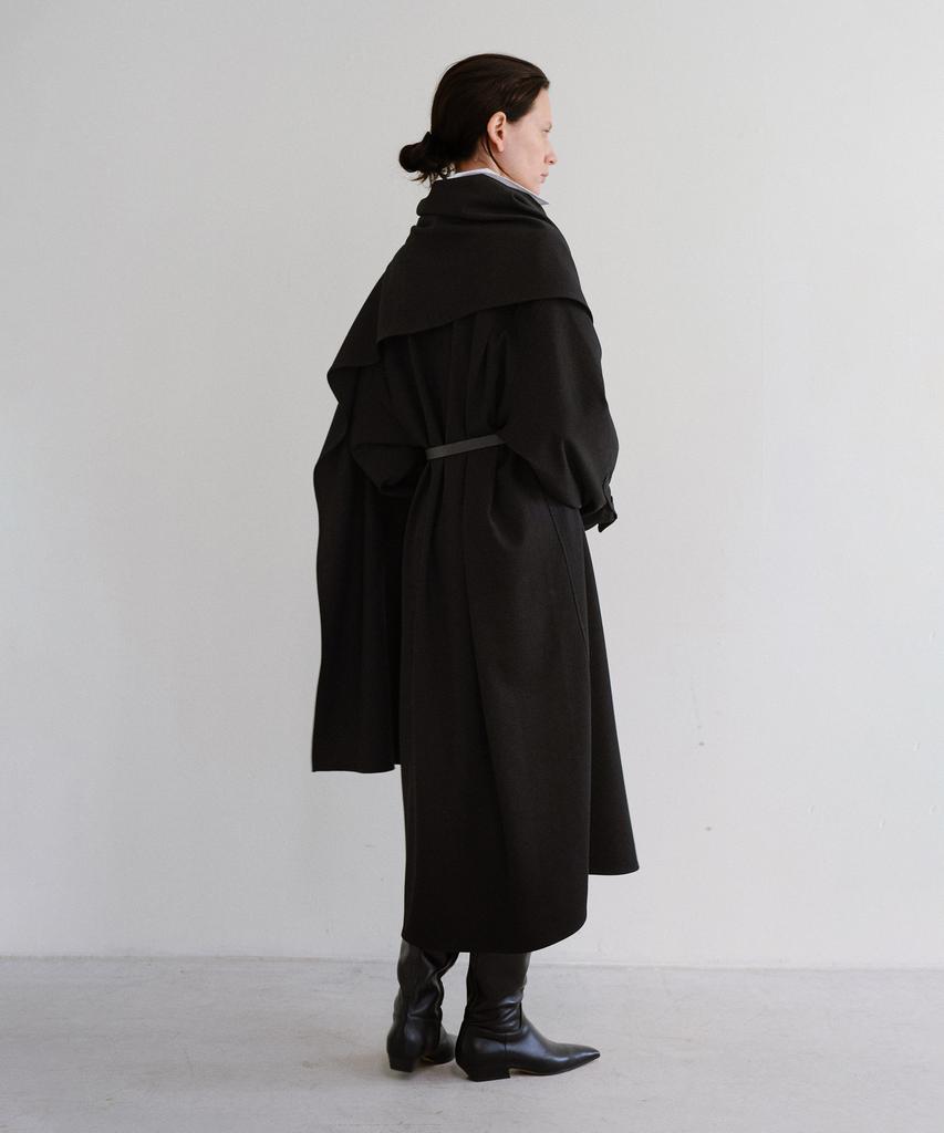Bopeu Renaire Scarf Shirt Dress (Black Solid)