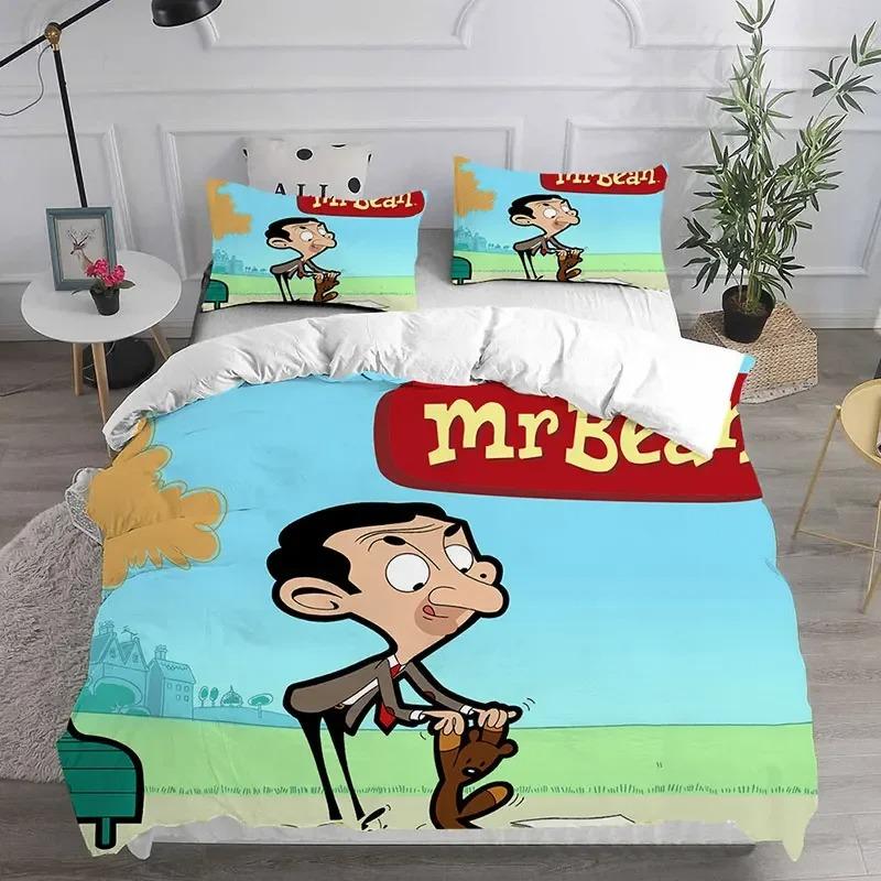 3D Мистер. Комплекты постельного белья Bean Animated Series Одеяло Одеяло Покрывало Пододеяльник Наволочка Наборы Домашний текстиль для спальни