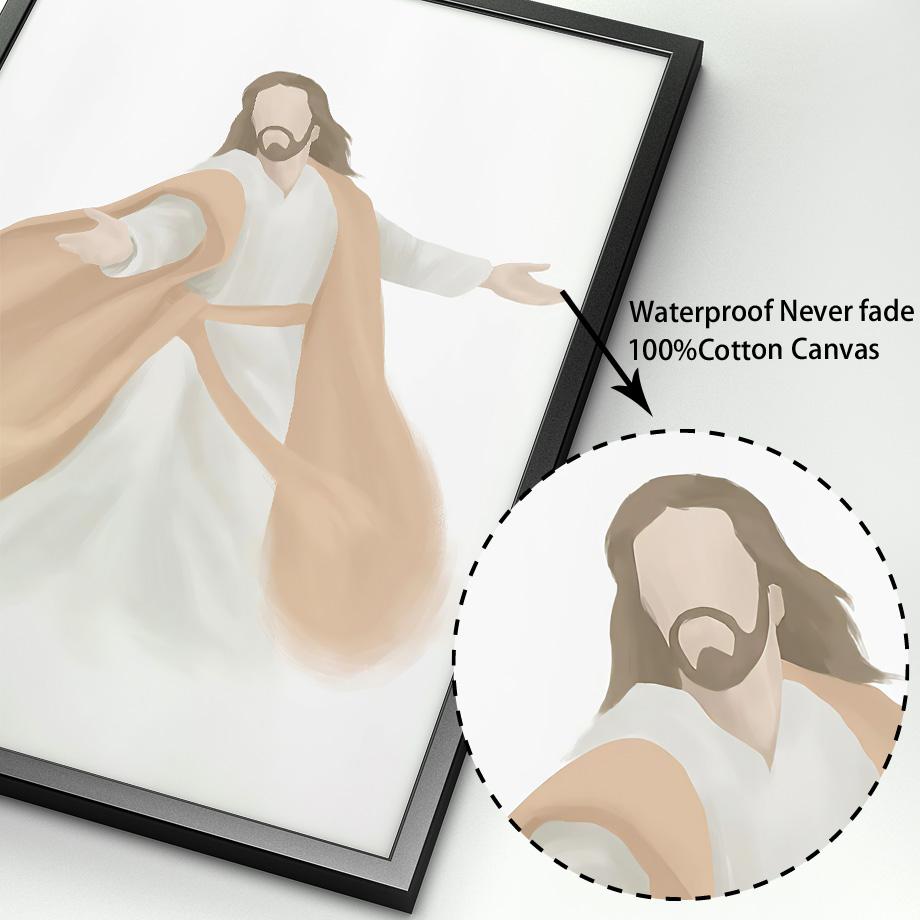 Настенные художественные принты, картина на холсте, портрет Иисуса Христа, Дева Мария, акварель, плакат на скандинавскую тему, настенные панно для декора гостиной