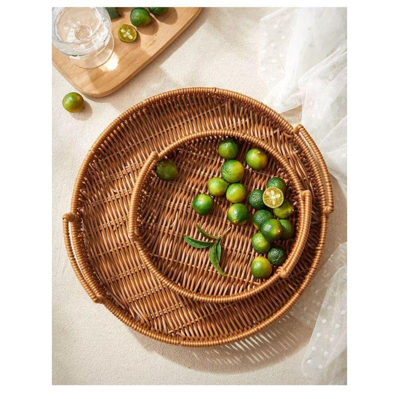 Корзины для хранения из ротанга Плетеные корзины для хранения Настольные закуски Хранение закусок из сухофруктов Фруктовые подарочные тарелки Корзины для послеобеденного чая