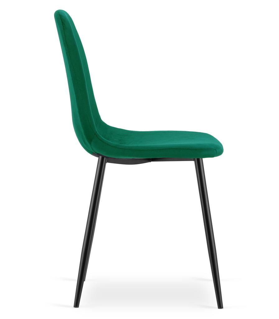 PADVA chair - green velvet / black legs x 2