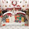 Homewish Cartoon Snowman Duvet Cover Set For Kids 2Pcs/3Pcs, Christmas Bedding Set For Girls Boys, Tree Farm Truck Bed Set