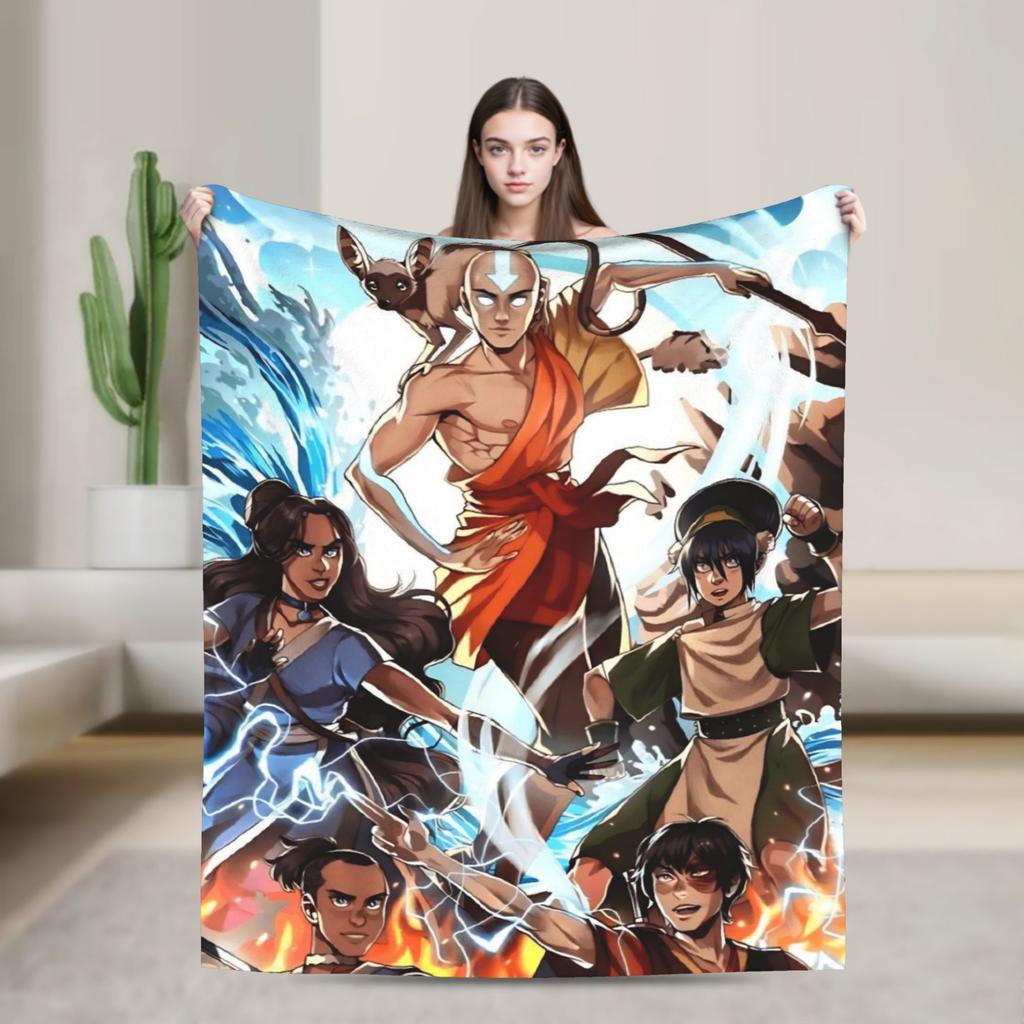 Avatar The Last Airbenders Flannel Blanket Winter  Soft Warm Throw Blanket for Children Living Room Bedspread Sofa Bed Cover