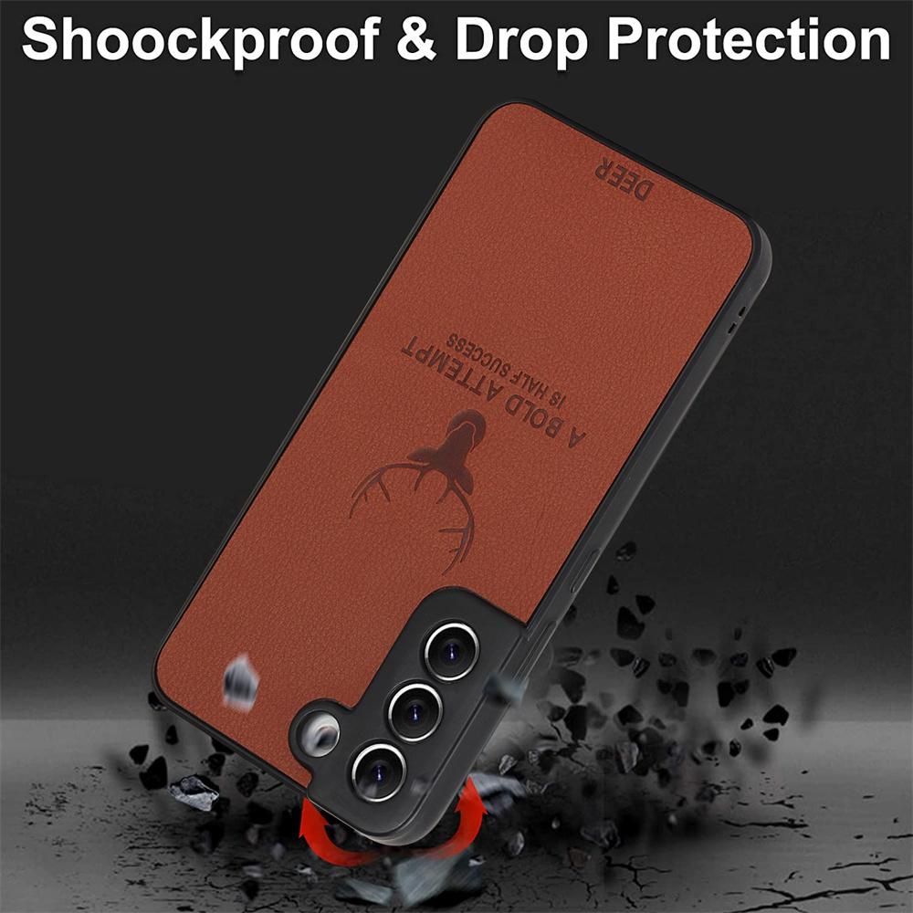 Deer Leather Phone Case For Samsung S23 S24 Ultra S22 S21 Plus A73 A53 A54 A34 A72 A52 A32 A71 A51 A31 A70 A50 A30 Cover