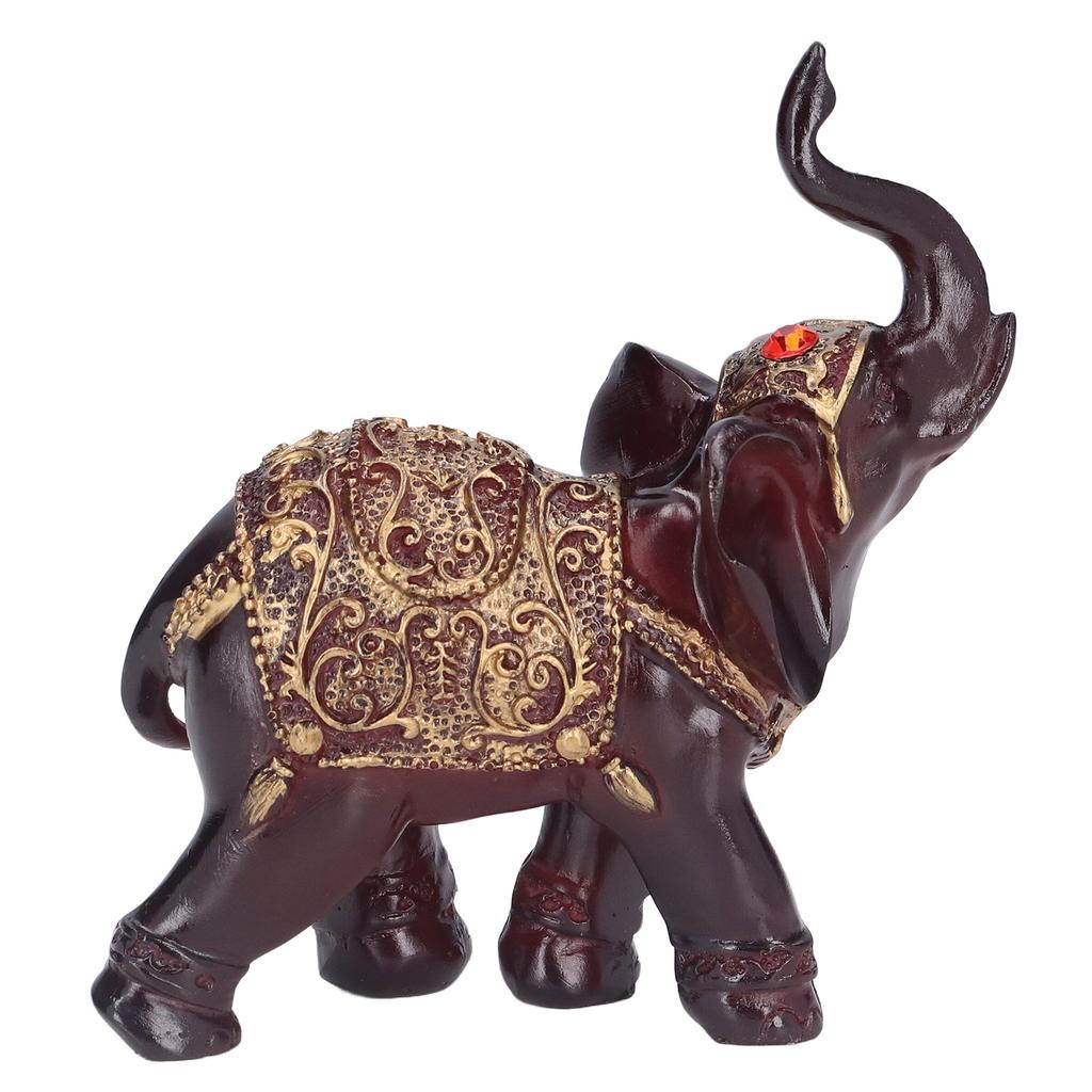 Elephant Figurines Durable Resin Delicate Texture Retro Style Symbolize Power Good Luck Prosperity
