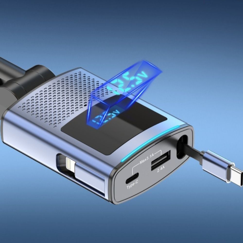 LED Display Car Phone Charger PD65W Fast Charging Universal Mini Car Charger Vehicle