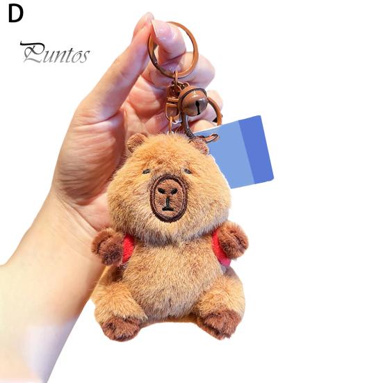 Брелок с изображением персонажа из мультфильма, плюшевый коричневый брелок с изображением капибары, сумка, кулон для мальчиков и девочек, брелок с изображением животных, рюкзаки, аксессуары для сумок