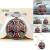 Red Cross Knight Vintage Round Alloy Key Holder For Party And Holiday Gifts