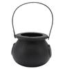 Candy Bucket Plastic Black Portable Cauldron Kettle Halloween Party Decoration with Handle for Kids