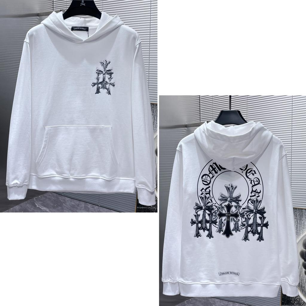 8602 CHROME HEARTS 2025 New Spring and Autumn Plus-size Thin Style Classic Style Logo Hooded Sweatshirt for Couples