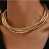 Панк Хип-хоп Стиль Преувеличенное Золотого Цвета Спиральное Ожерелье для Женщин Мужчин Простая Мода Праздничная Вечеринка Циркониевые Аксессуары