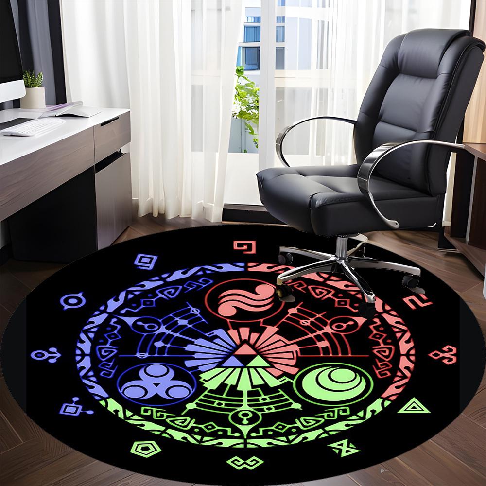 1pc Legend of Office Round Area Rug, Indoor Mat Suitable For Office, Under Office Chairs Bedroom Living Room Home Decor a0908167