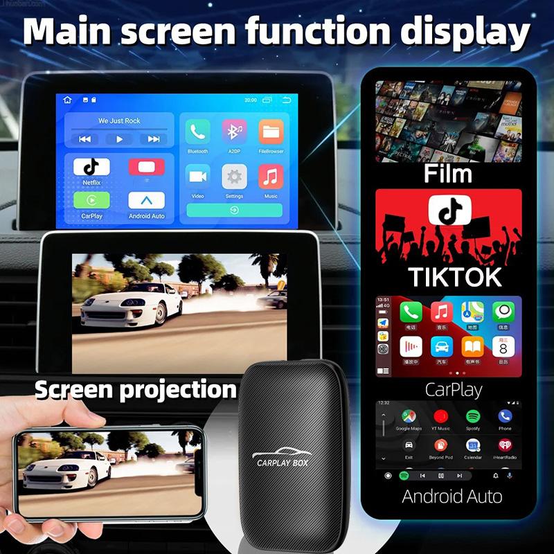 3 в 1 Smart Box беспроводной Carplay Android Auto адаптер проводной Android Auto Cars Smart Ai Box WiFi TF карта для Netflix Youtub