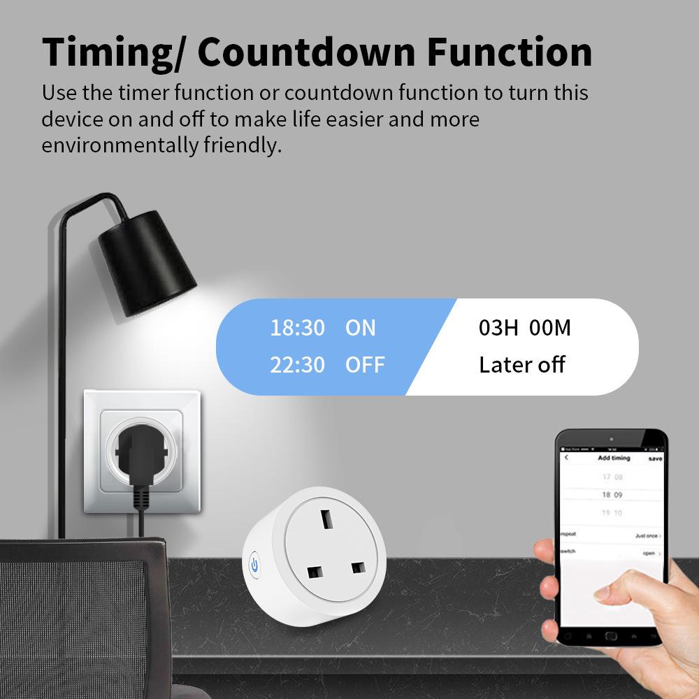 Умная британская розетка Zigbee: Прямое подключение к Alexa 16A со статистикой энергопотребления