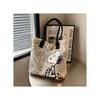 Snoopy Pattern Fashionable Girls' Canvas Shoulder Bag Multiple Internal Compartments Casual Everyday Crossbody Bag Large Capacity Storage Bag