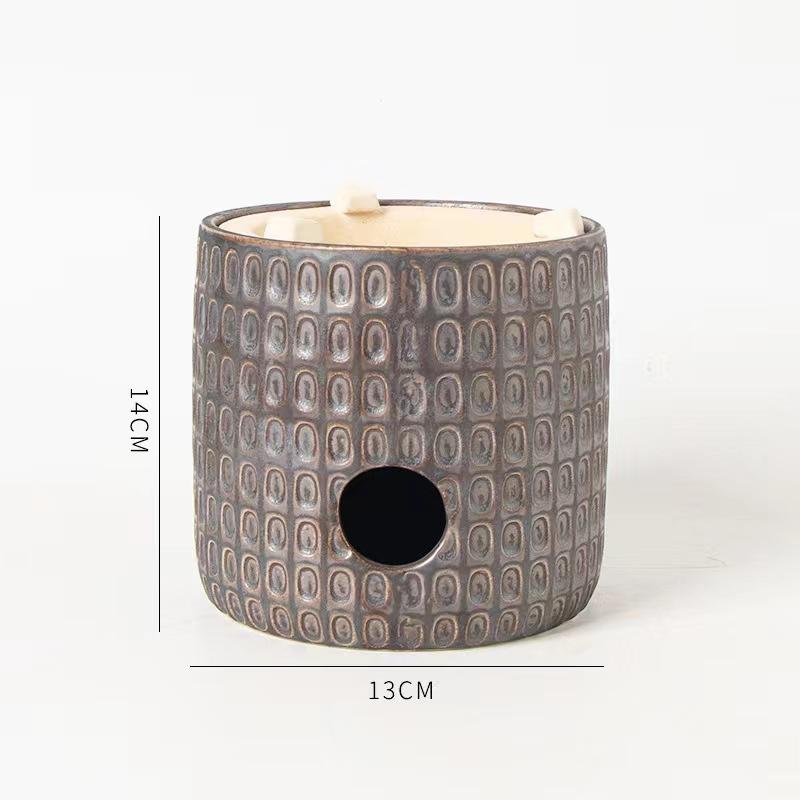 Печь-трансформер для подогрева чая в стиле ретро, устойчивая к высоким температурам керамическая заварочная печь с боковой ручкой, угольная печь, чайник, чайная утварь