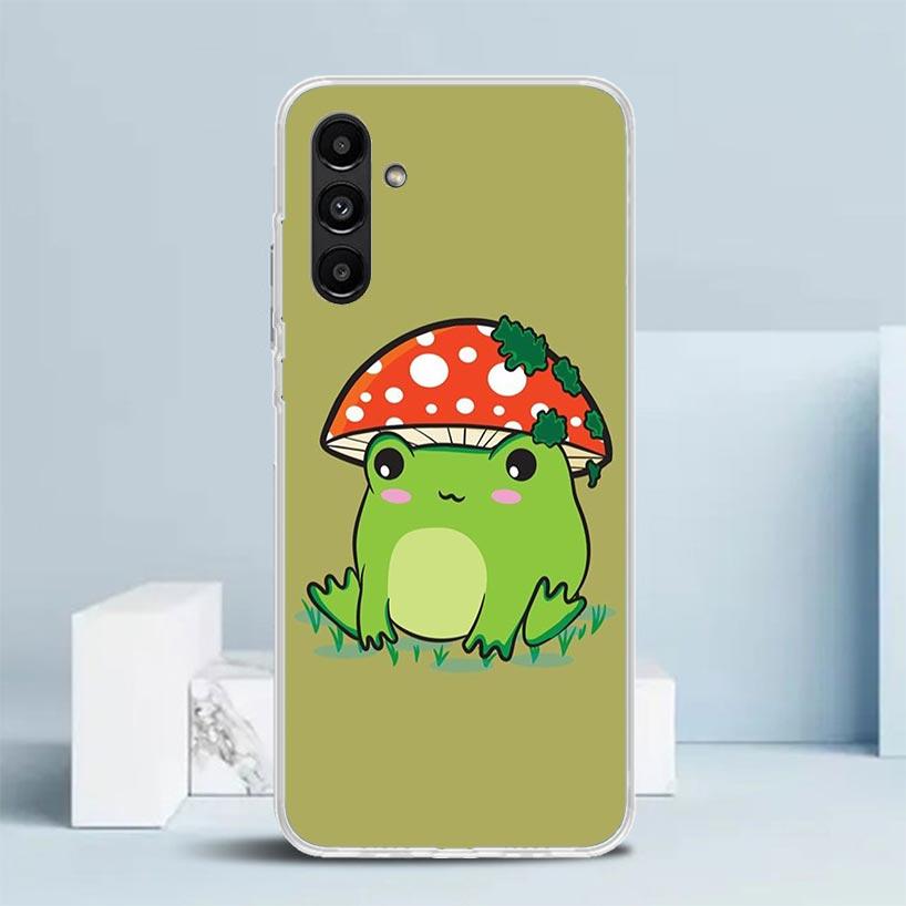 Коттеджкор Лягушка Гриб Кавайный Чехол для Телефона Для Samsung Galaxy A17 A37 A57 A16 A15 A14 A13 A56 A55 A54 A53 A36 A35 A34 A33 A26 A