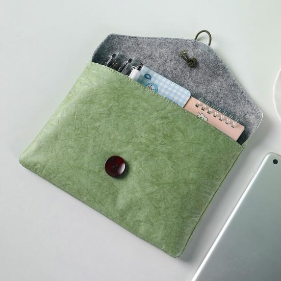 Бумажная папка-конверт Tyvek с вкладышем, держатель для портфолио на кнопке, защитный чехол для планшета iPad, органайзер для документов и канцелярских принадлежностей