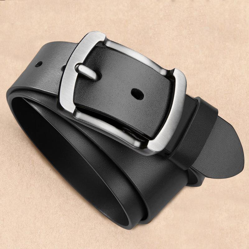 Men's Belt Trendy Retro Business Pin Buckle Cowhide Belt Versatile Young Middle Aged Jeans Belt Men