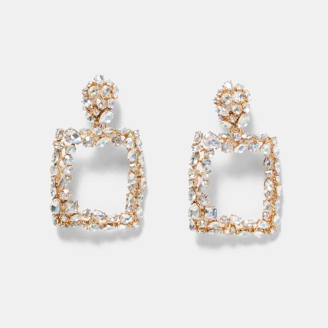 2022 Fashion Jewelry Personalized Exaggerated Hoop Earring Oversized Custom Statement Design Oval Memory Geometric Drop Earring