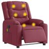 VidaXL Electric Reclining Massage Armchair Bordeaux Red Fabric 3310254