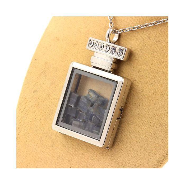 Stones and Minerals. Raw Kyanite Necklace. Bottle Model.