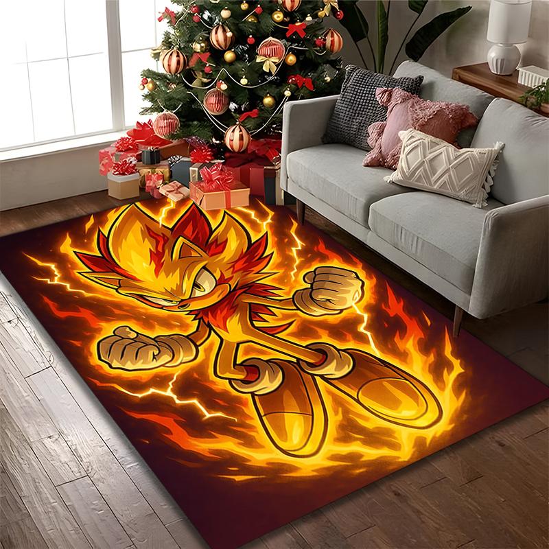 1pc SONIC Printed Chair Rug for Home Office Use, Living Room Kitchen Game Room Area Carpet
