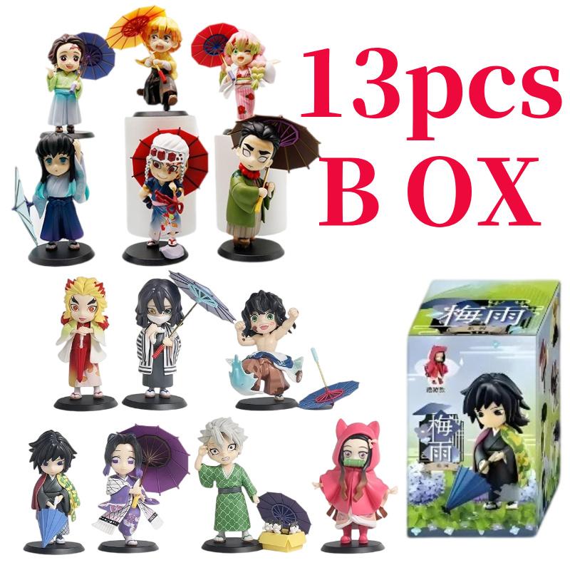 2026 Anime Demon Slayer Spring Plum Rain Series  Figure Blind Box Tanjiro Kamado Nezuko Action Model Set Toys Ornament Surprise