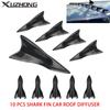 10 шт. Универсальный комплект спойлеров для задней крыши с акульими плавниками, спойлер на крышу автомобиля, спойлер на бампер, диффузор с акульими плавниками, генератор вихрей