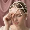 Hand-Made Pearl Hat Chain Fashionable Bridal Head Ornament Stylish Pearl Headpiece  Bridal Party
