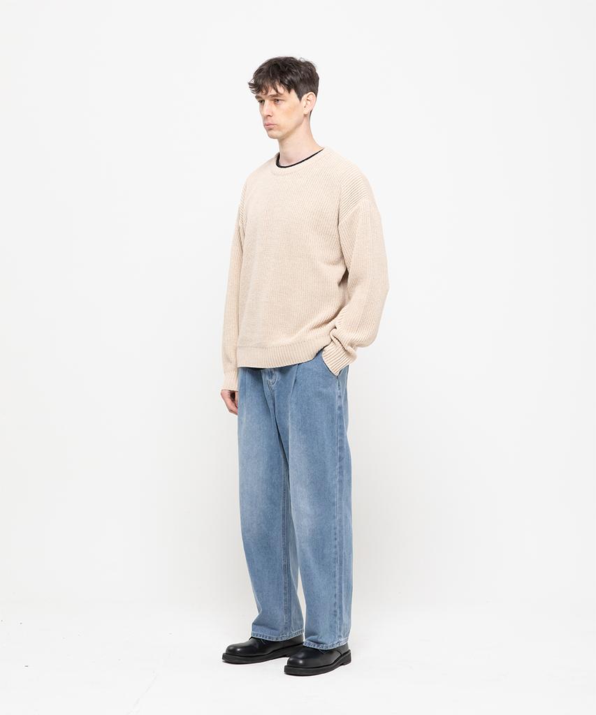 CHAMBROS Round Neck Hazzi Oversized Knit [Oatmeal]