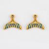 2pcs 304 Stainless Steel Enamel Fish Tail Pendant Gold Color Charm DY Fashion Necklace Earring Jewelry Making Keychain Component