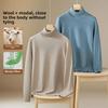 Men's Wool Modal Turtleneck Sweater - Warm Knitted Solid Color Lapel for Autumn/Winter