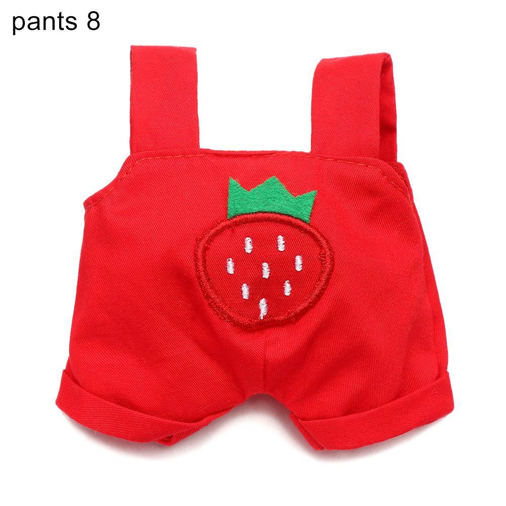 Animal Pattern Cotton Stuffed Dolls Knited Hat Mini Overalls Plush Suspender Pants Doll Clothes