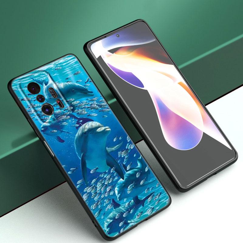 Чехол для телефона Ocean Golphin Dance Jumping для Xiaomi Mi A2 8 9 SE Note 10 10T 11 12 Lite 9T 11T 12S 12T Pro A3 6X 12X черный